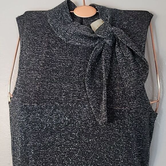 Kate Spade Mock Neck Metalic  Sparkle Midi Length Dress - Picture 7 of 14